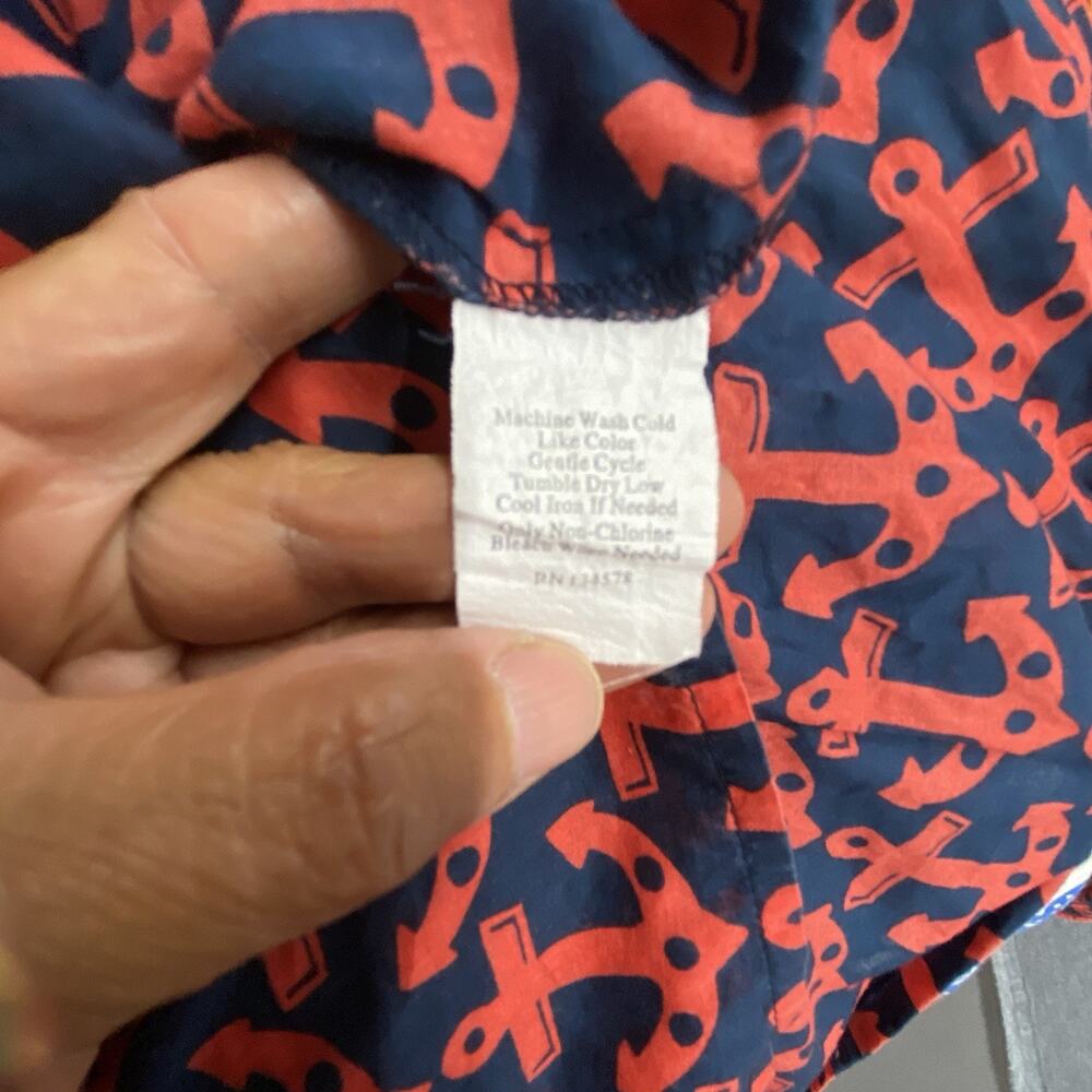 Vineyard Vines Women’s XS Nautical Anchor Print Top Red Navy Preppy Coastal - Picture 5 of 8